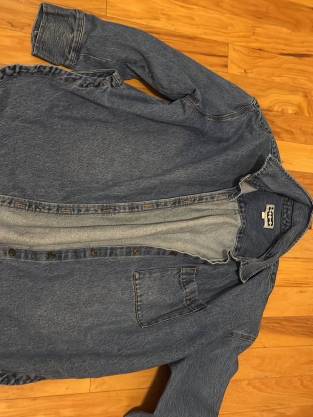 large trendy denim jacket
